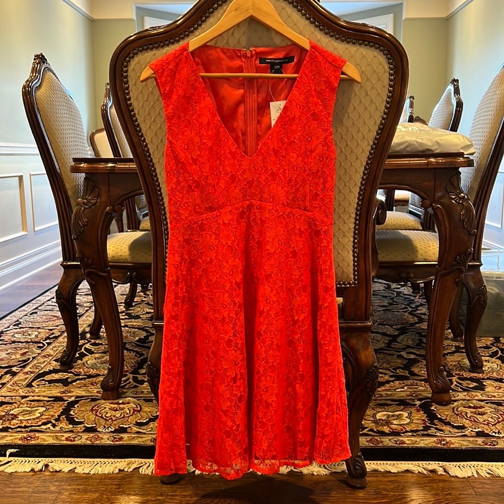 NEW French Connection red lace dress size 4